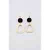 Maadili Collective Open Oblong Earrings In Black & White