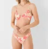 Maaji Abstract Garden Twisted Classic Bikini Top In Orange In Orange