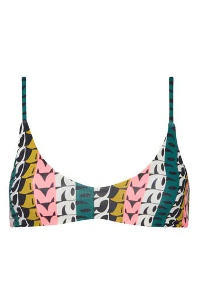 Maaji Abstract Geo Liberties Bralette Bikini Top In Green