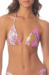 Maaji Alana Pink Fiore Reversible Bikini Top In Pink