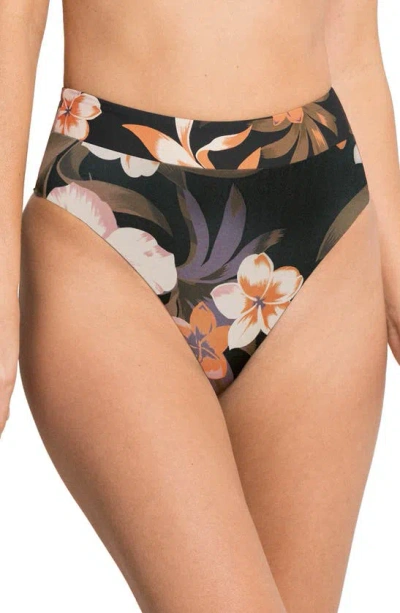 Maaji Aloha Suzy Q High Rise Bikini Bottoms In Black Multi