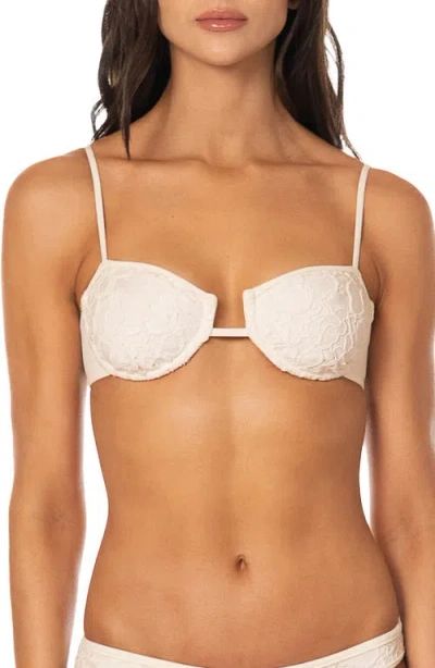 Maaji Amatista Whisper Lace Bikini Top In White