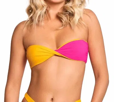 Maaji Angel Bandeau Bikini Top In Dragon Fruit In Pink