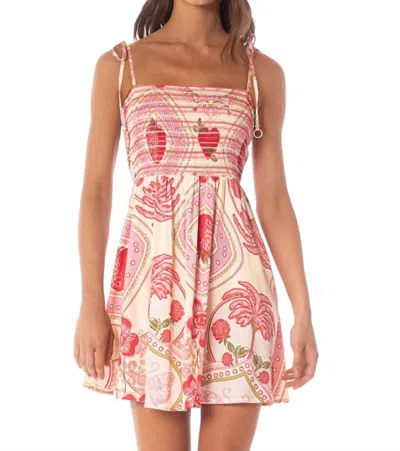 Maaji Astra Short Dress In Strawberry Palm In Multi