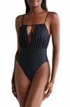 Maaji Aubrey Reversible One Piece Swimsuit In Midnight Ash In Black