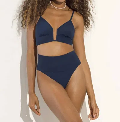Maaji Babylon High Rise Reversible Bottom In Deep Ocean In Blue