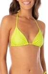 Maaji Balmy Reversible Triangle Bikini Top In Green