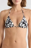 Maaji Balmy Reversible Triangle Bikini Top In Black