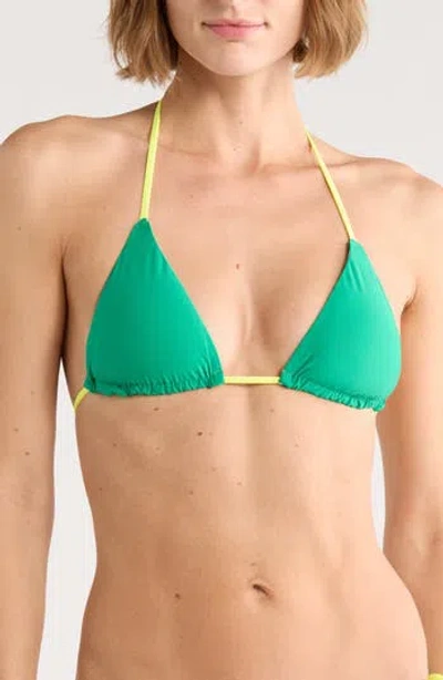 Maaji Balmy Reversible Triangle Bikini Top In Green