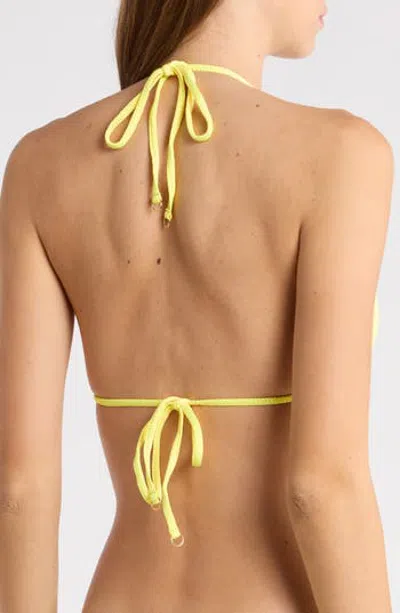 Maaji Balmy Smocked Triangle Bikini Top In Yellow