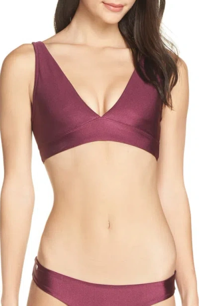 Maaji Beach Plum Allure Four-way Reversible Bikini Top In Plum Red