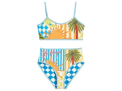 Maaji Beach Static Anse Girls Swimwear (little Kids/big Kids) Girl's Swimwear Sets Open Blue : 14 Big Kids