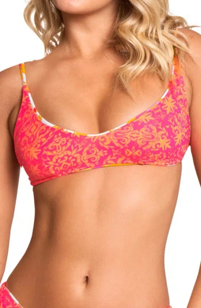 Maaji Bellini Reversible Bikini Top In Light Pink Multi