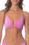 Maaji Bia Fondant Pink Reversible Bikini Top In Purple
