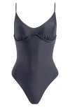 Maaji Blackjack Celine Underwire One-piece Swimsuit In Black