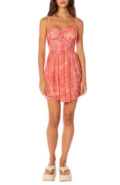 Maaji Blooming Days Fit & Flare Minidress In Bright Red