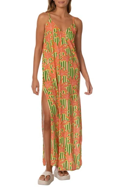 Maaji Blooming Stripes Debbie Cover-up Maxi Dress In Multi