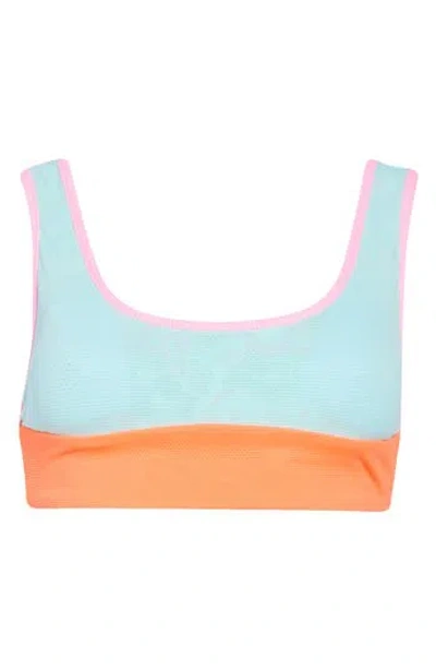 Maaji Bluebell Stripe Donna Reversible Bikini Top In Orange