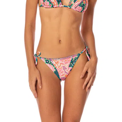 Maaji Blush Floral Reversible Side Tie Bikini Bottoms In Multi