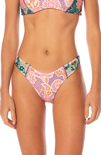 Maaji Blush Floral Splendor Reversible Bikini Bottoms In Multi