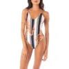 Maaji Boho Stripes Typical One-piece Swimsuit In Blue