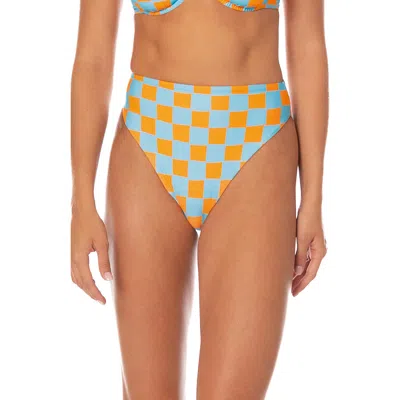 Maaji Breeze Beat Sully Reversible High Waist Bikini Bottoms In Blue