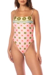 Maaji Briella Lace-up Reversible One-piece Swimsuit In Pink
