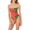 Maaji Cali Sunset Soleil Entero Reversible One-piece Swimsuit In Orange