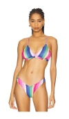 Maaji Candy Stripes Rasha Bikini Top In Dark Blue
