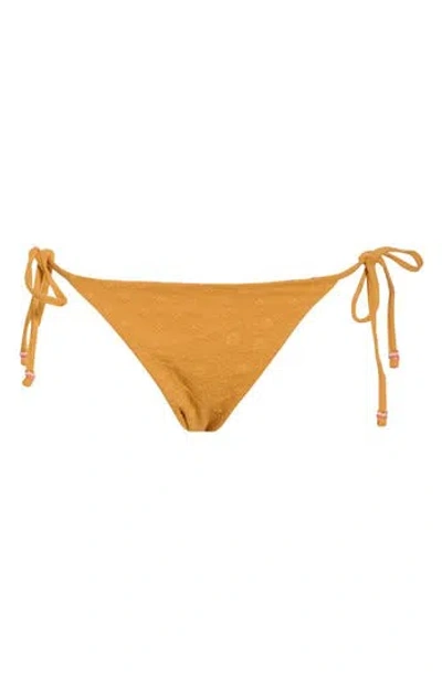 Maaji Caramel Brown Sunning Cheeky Bikini Bottoms In Yellow