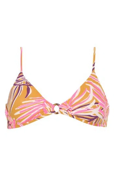 Maaji Caramel Foliage Kenny Reversible Bikini Top In Multi