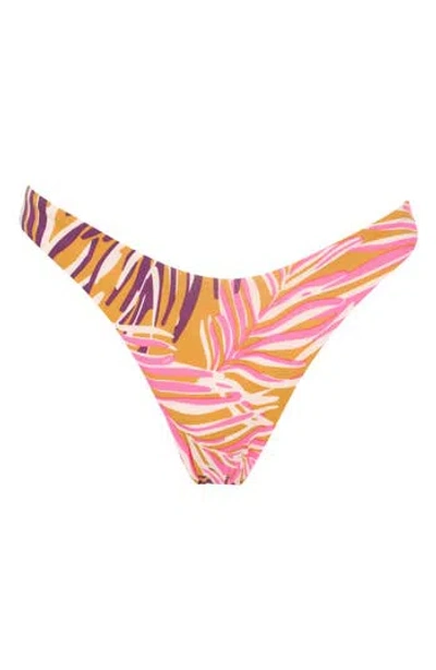 Maaji Caramel Foliage Slendourous Reversible Bikini Bottoms In Multi