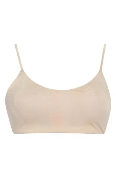 Maaji Ceci Shimmer Scoop Neck Bikini Top In White
