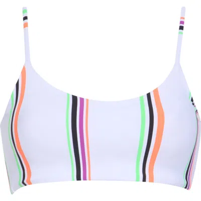 Maaji Ceci Striped Scoop Neck Bikini Top In White