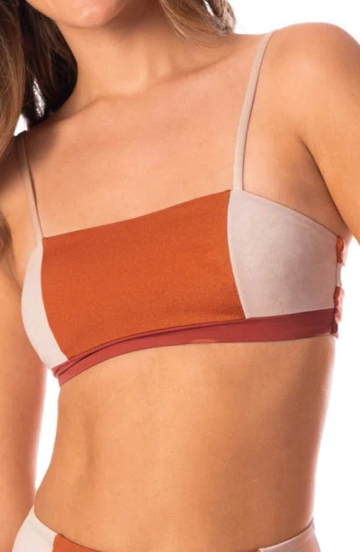 Maaji Chai Latte Chestnuts Storm Reversible Bikini Top In Orange