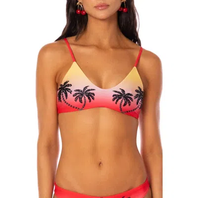 Maaji Cherry Palm Liberties Reversible Bikini Top In Red