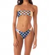 Maaji Chess Amalie Strapless Bandeau Bikini Top In Multicolor In Blue
