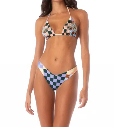 MAAJI CHESS BALMY SLIDING TRIANGLE BIKINI TOP IN MULTICOLOR