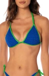Maaji Cobalt Blue Celestina Reversible Triangle Bikini Top In Blue