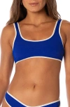 Maaji Cobalt Blue Jilly Reversible Bikini Top In Blue