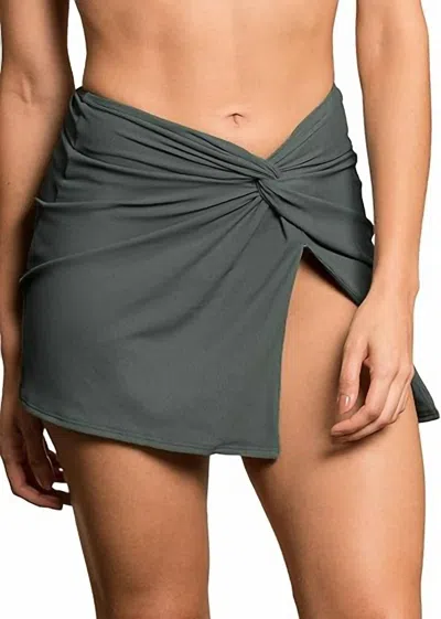 Maaji Crocodile Celosia Short Skirt In Green In Grey