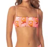 Maaji Dallas Bralette Bikini Top In Peach Flowers In Multi
