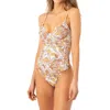 Maaji Debora Antique Botanical Reversible One-piece Swimsuit In Beige