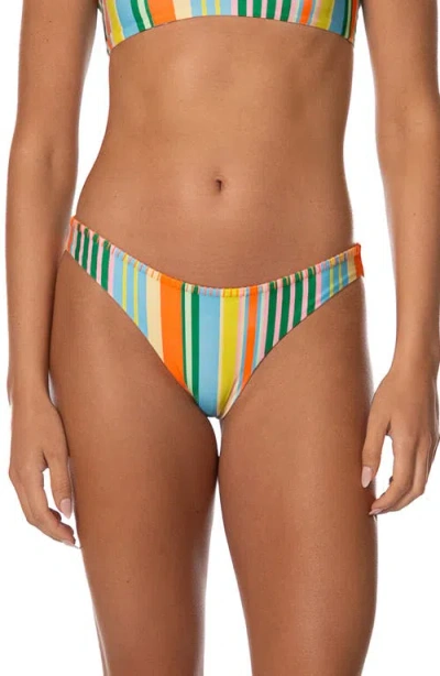 Maaji Deep Sea Lines Iconic Reversible Bikini Bottoms In Multi