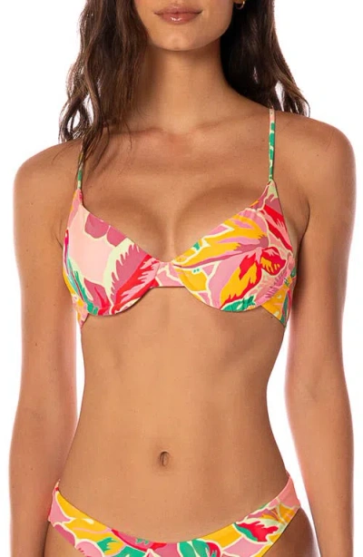 Maaji Dream Garden Dainty Reversible Underwire Bikini Top In Multi