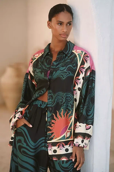 Maaji Dreambound Long-sleeve Buttondown Shirt In Black