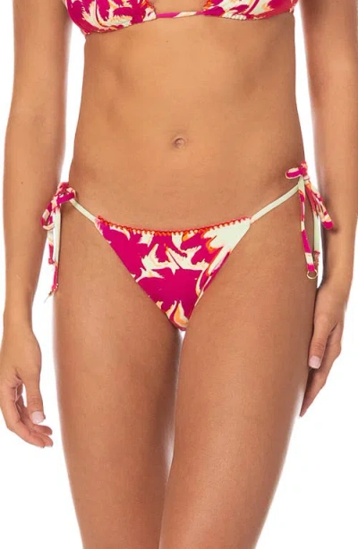 Maaji Dreamscape Glow Sunflash Reversible Side Tie Bikini Bottoms In Pink