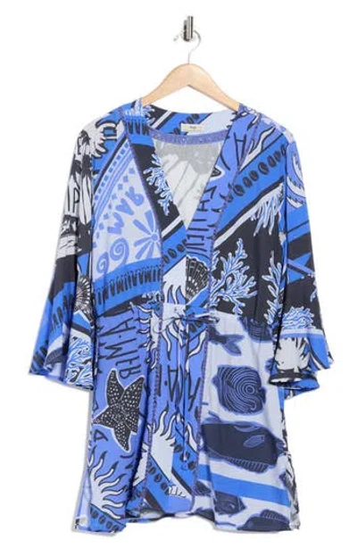 Maaji Eclectic Ocean Joyous Cover-up Dress In Blue