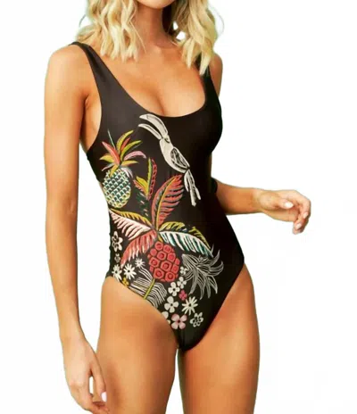 Maaji Elliot Tropical Jaguar One Piece Swimsuit In Black