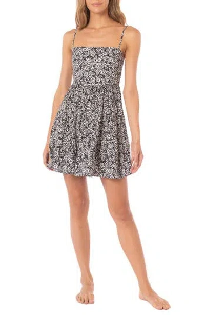 Maaji Emily Black Pansy Cover-up Dress In Black Multi